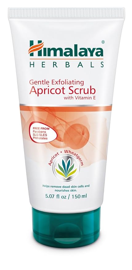Himalaya Gentle Exfoliating Apricot Scrub with Vitamin E, Exfoliates Dead Skin Cells, For All Skin Types, Free from Parabens, SLS and Phthalates, 150 ml (5.07 oz)-Velvo Beauty