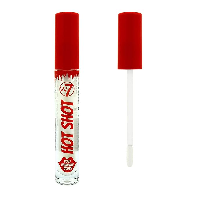 W7 Hot Shot Plumping Gloss - Enhancing Plump Effect For Fuller Lips - Clear, Natural, High Shine Finish-Velvo Beauty