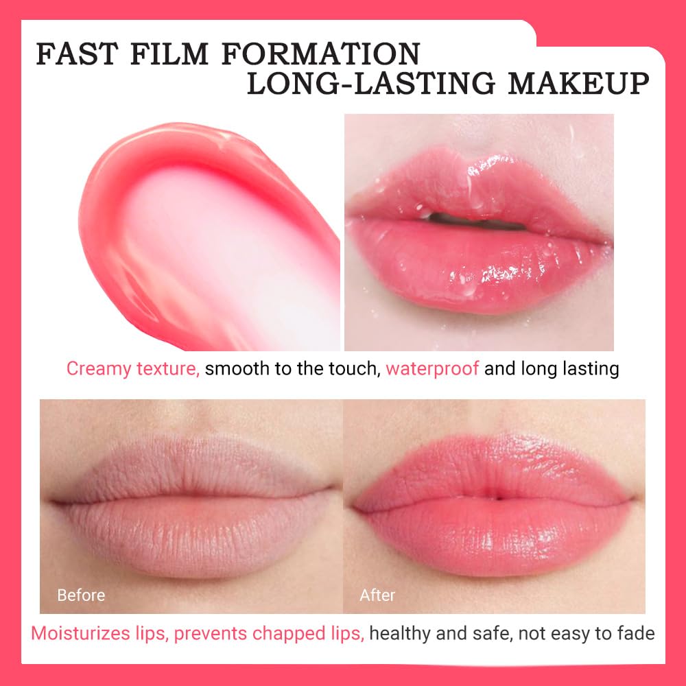 Kaely 2Pcs Strawberry Hydrating Lipstick Tinted Lip Balm, Color Changing PH Lipstick Makeup, Korean Magic Lip Stain Long Lasting Waterproof, labiales magicos 24 horas originales-Velvo Beauty
