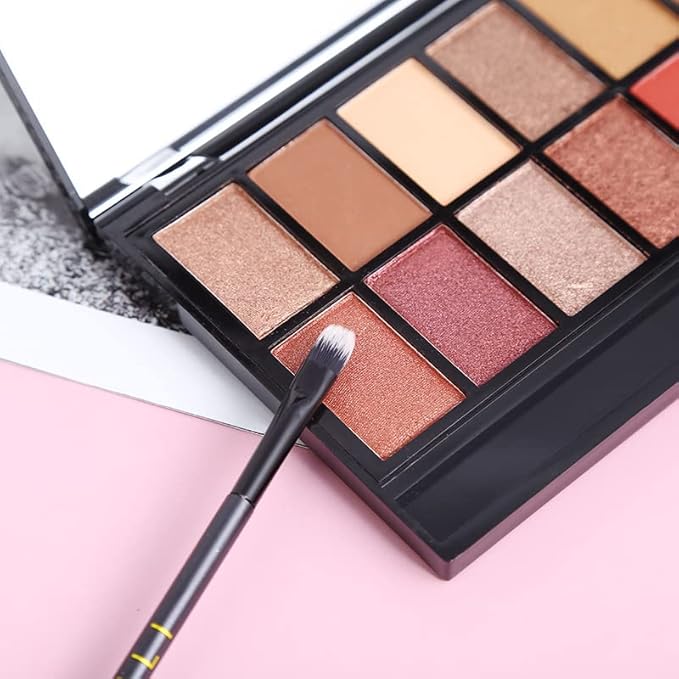 RUIGPRO Pro 16 Shades Eyeshadow Palette + 20 pcs Makeup Brushes Set High Pigmented Naked Nudes Shimmer Matte Metallic Smokey Eye Shadow Soft Synthetic Powder Cream Blending Brush Neutral Pallet-Velvo Beauty