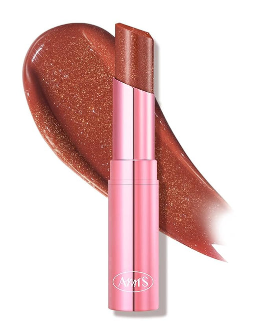 AMTS Tinted Lip Balm - Drama | Hydrating Glitter Lipstick | Pearl Shimmering Daily Lip Makeup for dry, cracked, chapped lips | korean beauty Moisture Lip Tint-Velvo Beauty