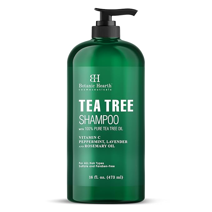 Botanic Hearth Tea Tree Shampoo, Vitamin C, Peppermint, Lavender And Rosemary Oil, Fights Dandruff And Dry Scalp, 16 Fl Oz-Velvo Beauty