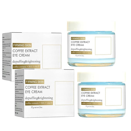2PCS Caffeine Eye Cream for Dark Circles and Puffiness, Anti-Wrinkle Stay-Up Late Retinol Eye Cream, Tightening & Firming Skin, Dilute Dark Circles-Velvo Beauty