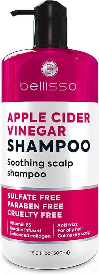 Apple Cider Vinegar Shampoo - Sulfate Paraben and Silicon Free Anti Dandruff Product for Women and Men - Deeply Moisturizing Formula - Dry Scalp Treatment for Oily Hair – Professional Grade Products-Velvo Beauty