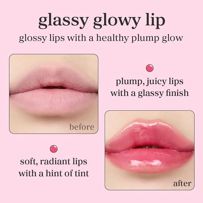 NOONI Korean Lip Oil - Applecherry | Long-Lasting, Moisturizing, Plumping, Revitalizing for Dry Lips, Waterproof, No Peel Off, Hydrating, Nourishing Crystal Clear, 0.12 FL Oz-Velvo Beauty