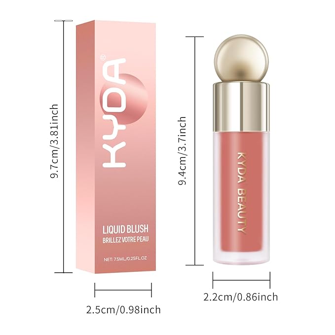 KYDA Liquid Blush, Matte Tinted for Cheeks, Lasting Dewy Finish, High Pigment Soft Creamy Blush, Blendable Lightweight Cover-Terracotta Color-Velvo Beauty