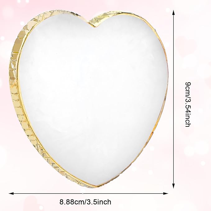 Resin Nail Art Palette, Polish Color Mixing Plate Gold Edge Nail Holder Nail Mixing Palette Mixing Tools Display Board Heart Shaped Color Makeup Foundation Cosmetic Mixing Tools (White)-Velvo Beauty