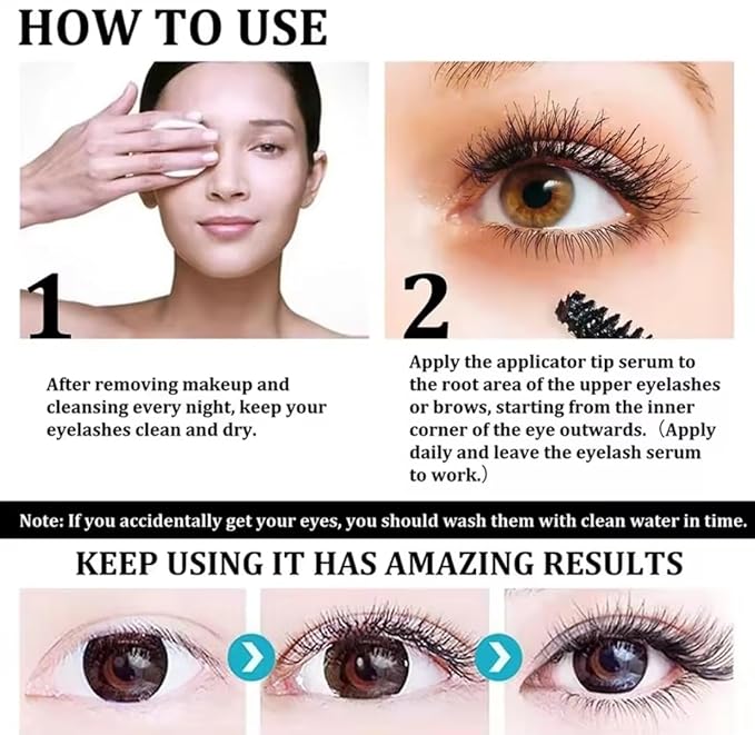 Eyelash Growth Serum, Pure Castor Oil, 0.34 fl oz with Applicator-Velvo Beauty