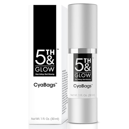 5th & Glow Cyabags Line Smoother, Instant Eye Puffiness Reducer, Reduce Fine Lines, Wrinkles, and Under Eye Bags, 1 oz-Velvo Beauty