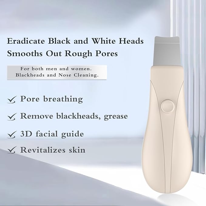 Skin Scrubber Face Spatula Skin Spatula Pore Cleaner Blackhead Remover Tools for Facial Deep Cleansing Skin Care Tool for Men and Women (Beige)-Velvo Beauty