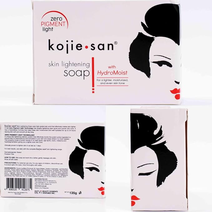 Kojie San Face & Body Skin Brightening Shower 9pc Set - the Original Kojic Acid Soap that Helps Reduce Dark Spots 6 x 135g Bars, Soap Dish and Facial Cleansing Brush…-Velvo Beauty