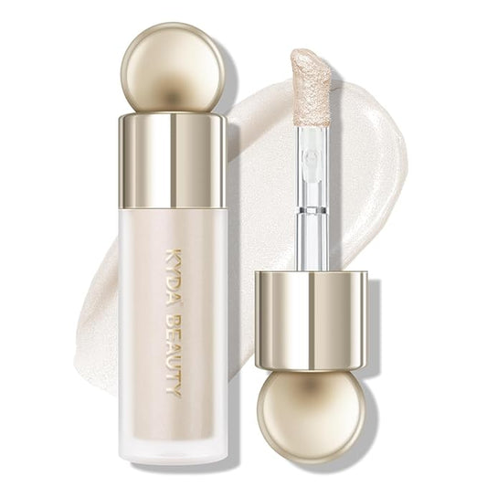 KYDA Liquid Highlighter, Natural Shimmer Tinted, Lasting Glossy Finish, Silky Creamy Lightweight Cover, Radiant Glow Face Enhancing Makeup, Body Liquid Illuminator-Champagne-Velvo Beauty