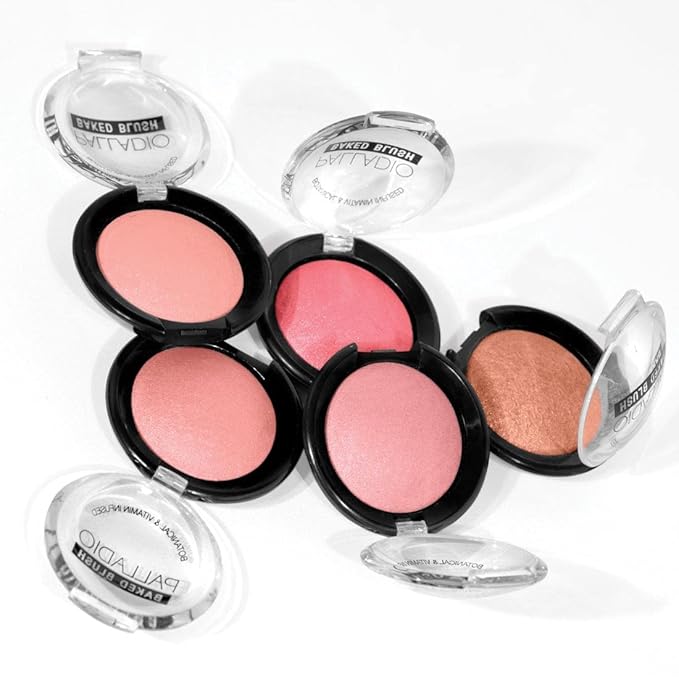 Palladio Baked Blush, Highly Pigmented Shimmery Formula, Easy to Blend & Highly Buildable, Apply Dry for a Natural Glow or Wet for a Dramatic Luminous Look, Long Lasting for All day Wear, Cho-Au-Lait-Velvo Beauty