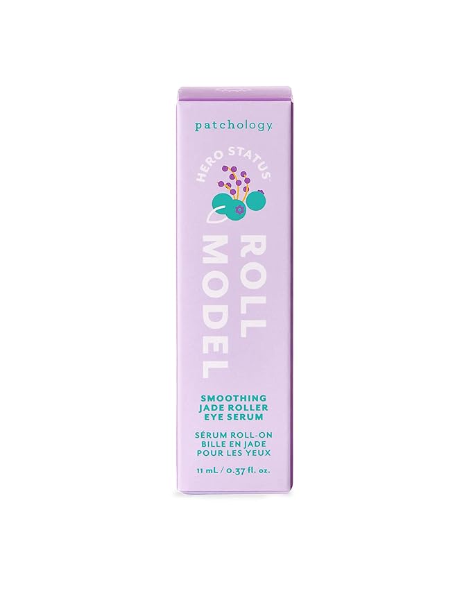Patchology Jade Facial Roller with Peptides and Bakuchiol Serum for under eyes - Patchology Smoothing Roll Model - firms and smooths skin while reducing visible fine lines. 1 count.-Velvo Beauty