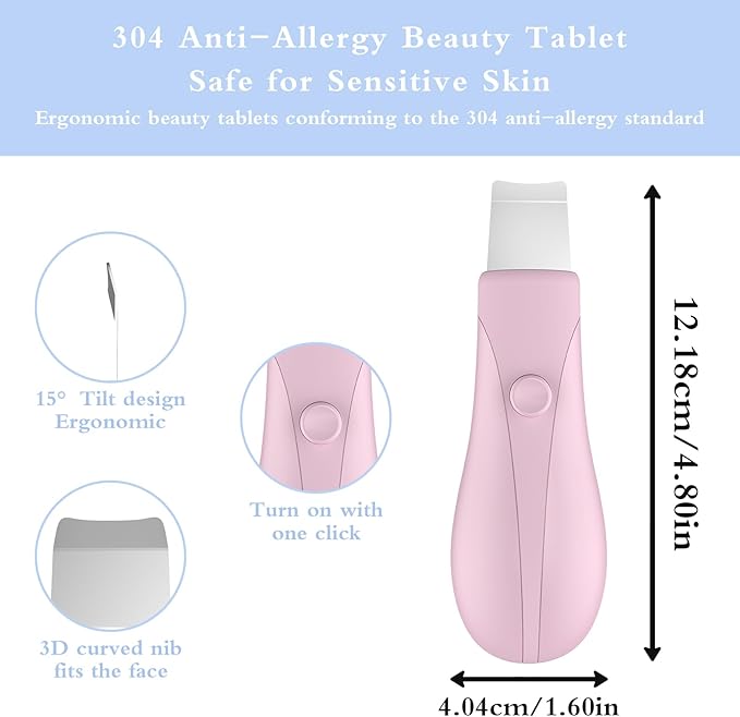 Skin Scrubber Face Spatula Skin Spatula Pore Cleaner Blackhead Remover Tools for Facial Deep Cleansing Skin Care Tool for Men and Women (Pink)-Velvo Beauty