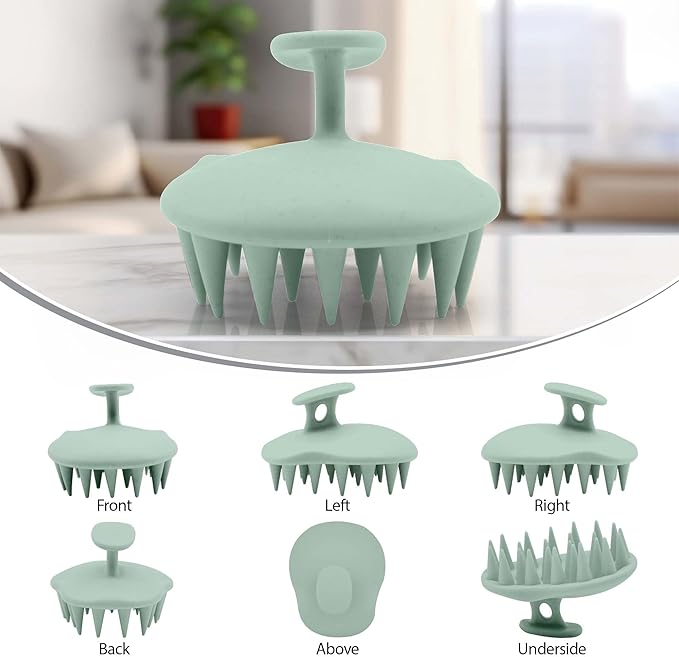 Fiora Naturals Scalp Massager Shampoo Brush - Silicon Scrubber & Exfoliator for Dandruff Removal and Hair Growth, Brush for Wet & Dry Hair, for Men, Women, Kids - BPA Free-Velvo Beauty