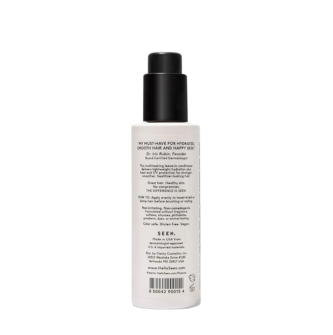 SEEN Leave-In Conditioner, Fragrance Free - Leave-In Hair Conditioner & Heat Protectant Spray- Detangles & Hydrates- No Parabens, Sulfates or Phthalate-Velvo Beauty