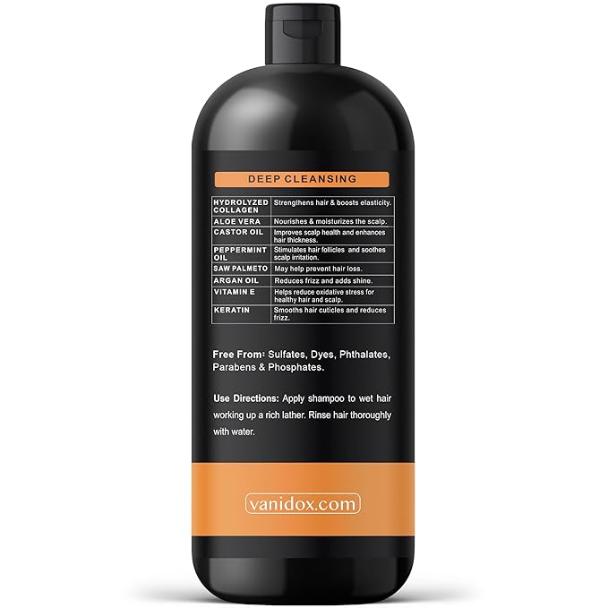 Tea Tree Oil Shampoo with Biotin, DHT Blockers, Itchy Scalp Relief, Supports Thicker-Looking Hair, Cleanses Dandruff & Buildup, For Men & Women, Made in USA, 16 fl oz-Velvo Beauty