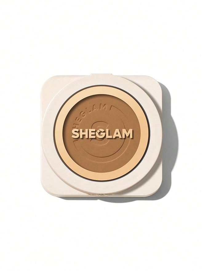 SHEGLAM SKin-Focus Full Coverage Powder Foundation Oil-Control Lightweight Face Pressed Powder Makeup-Saddle-Velvo Beauty