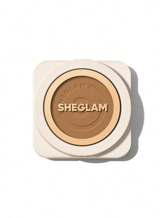 SHEGLAM SKin-Focus Full Coverage Powder Foundation Oil-Control Lightweight Face Pressed Powder Makeup-Saddle-Velvo Beauty
