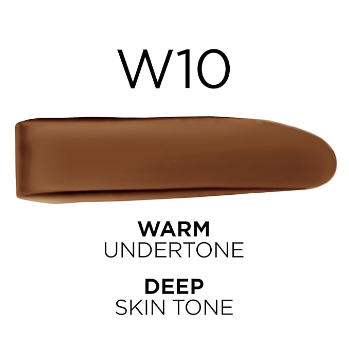 L'Oreal Paris True Match Super-Blendable Foundation, Medium Coverage Liquid Foundation Makeup, W10, Deep, 1 Fl Oz-Velvo Beauty