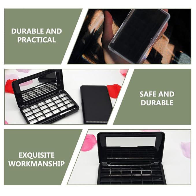 Empty Eyeshadow Palette Eyeshadow Makeup Palette Lipstick Container Makeup Empty Case for Blush Lipstick, 2Pcs 24 Grids-Velvo Beauty