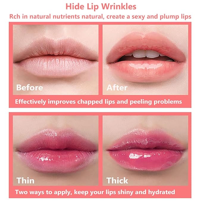 Plumping Lip Oil, Moisturizing Lip Glow Oil, Long Lasting Nourishing Lip Gloss Lip Balm, Non-sticky Transparent Toot Lip Oil Tinted for Lip Care and Dry Lip - Coral-Velvo Beauty