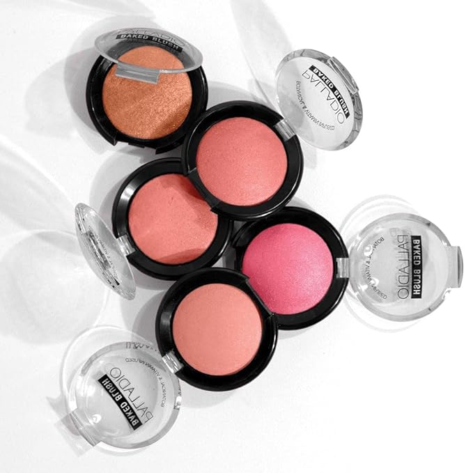 Palladio Baked Blush, Highly Pigmented Shimmery Formula, Easy to Blend & Highly Buildable, Apply Dry for a Natural Glow or Wet for a Dramatic Luminous Look, Long Lasting for All day Wear, Cho-Au-Lait-Velvo Beauty