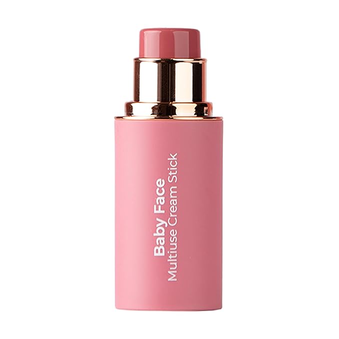 MCoBeauty Baby Face Multi-Use Cream Stick, Lou Lou Deeper Rose Tone Shade, Silky Smooth, Buildable Blush for Eyes, Lips & Cheeks, Vegan, Cruelty Free Cosmetics-Velvo Beauty