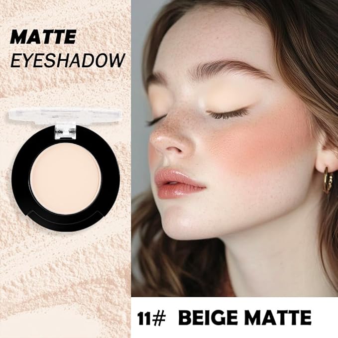 Single Matte Eyeshadow Makeup Palette, Neutral Beige Nude Eyeshadows Singles, Monochrome Eye Shadow Palette Makeup for Women, de sombras de ojos, Highly Pigmented Daily Evening Girls Eyeshadow-Velvo Beauty