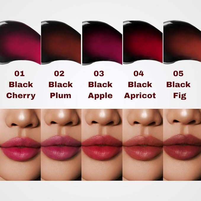 MILKTOUCH Black Peel Off Lip Tattoo - Long-Lasting Matte Lip, Waterproof & Transfer-Proof, Highly Pigmented, Stay-On-All-Day Lip Tint Stain (4.5g) #05 Black Fig-Velvo Beauty