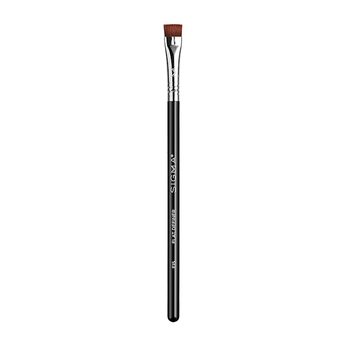 Sigma Beauty E15 Flat Definer Brush – Flat-Angled Professional Makeup Brush for Sharp, Defined Makeup Application, Eyeliner Brush Adapts to Liquid, Gel, & Powder Eye Makeup (1 Brush)-Velvo Beauty