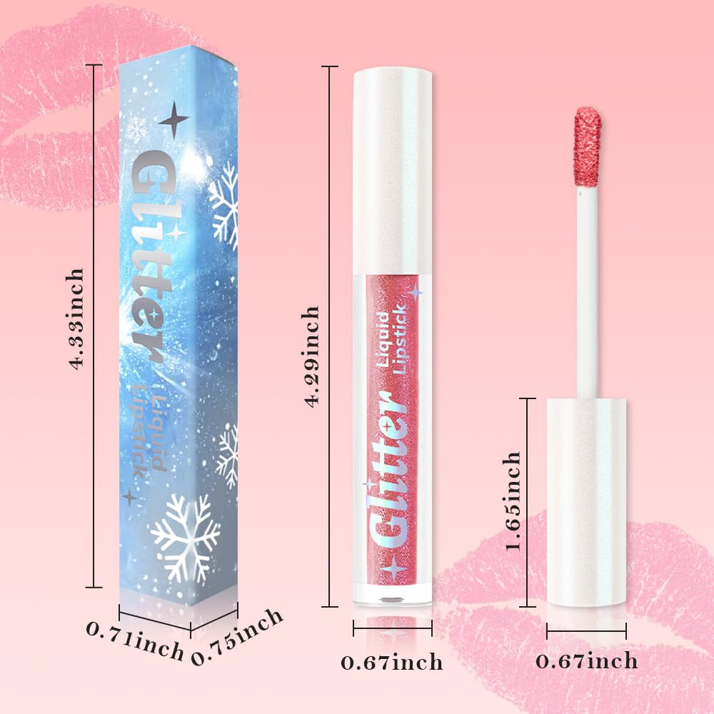 Nude Pink Metallic Lipstick for Women,Lightweight Glitter Sparkling Liquid Lipsticks,Shimmer Lip Gloss Stain Long Lasting Waterproof Smudge Proof Non-Drying 24 Hour Full Coverage Lip Makeup,Vegan-Velvo Beauty
