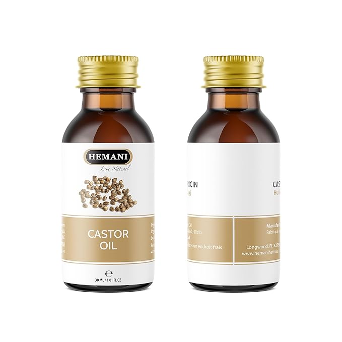 Hemani Castor Oil Ricinus communis - 30mL | Natural Skin & Hair Care, Pure Cold-Pressed Oil for Radiant Glow, Anti-Aging, Hydration & Wellness.-Velvo Beauty