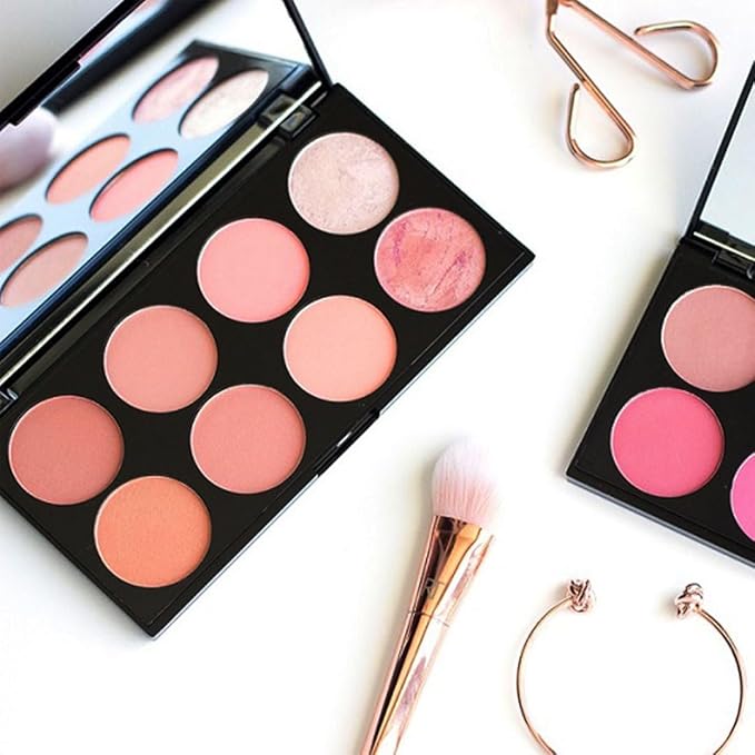 Makeup Revolution Ultra Blush Makeup Palette, Bronzer & Highlighter Makeup, Includes 8 Shades, Gluten free, Vegan & Cruelty Free, Hot Spice, 13g-Velvo Beauty