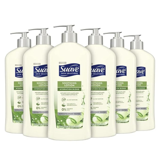 Suave Skin Solutions Body Lotion Soothing With Aloe 18oz 6 Pack-Velvo Beauty