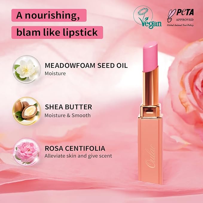 Oulac Pink Lipstick Moisturizing Shine Lipstick - Moisturizing Lip Stick Glossy Tinted Lip Balm, Sheer Shine Juicy Finish, Lightweight and Hydrating Formula for Dry Lip Care, Vegan 2.2g/0.07oz (06)-Velvo Beauty
