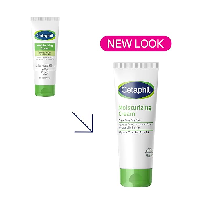 Cetaphil Face & Body Moisturizer, Hydrating Moisturizing Cream for Dry to Very Dry, Sensitive Skin, NEW 3 oz Pack of 3, Fragrance Free, Non-Comedogenic, Non-Greasy-Velvo Beauty