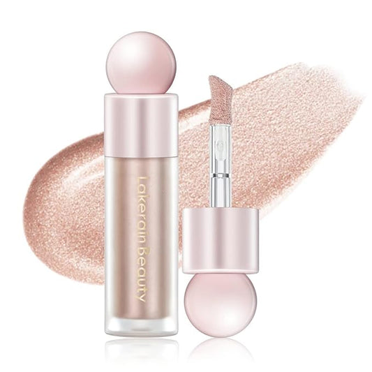 Liquid Highlighter Makeup, Natural Silky Shimmer Finish Liquid Face Highlighter, Highly Pigmented, Lightweight, Blendable, Soft Cream Highlighter For Face (#03 Rose Gold Shimmer)-Velvo Beauty