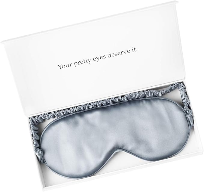 Silk Sleep Mask Light Blocking Luxury 19mm Silk Eye Mask 100% Mulberry Eye Cover Blindfold Ultra Soft Light and Comfy Anti Aging Skin Care with Travel Bag Gift Package-Velvo Beauty