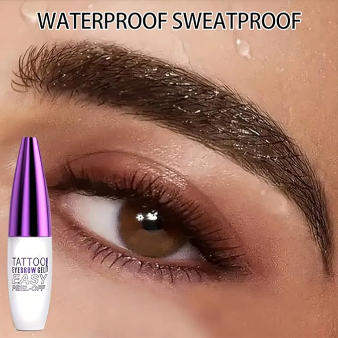 Peel Off Tattoo Brow Tint Gel - 2pcs Gray Brown Eyebrow Kit, Waterproof, Transfer-Proof & Sweatproof, Quick Peel Formula for Natural Fuller Brows, Mother’s Day Gifts for Women All Skin Types-Velvo Beauty