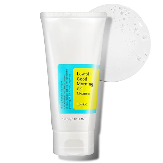COSRX Low pH Good Morning Gel Face Cleanser, 5.07 fl oz, BHA Face Wash, Daily Mild Face Cleanser for Sensitive Skin, PH Balancing, Korean Skin Care, Korean Face Wash-Velvo Beauty