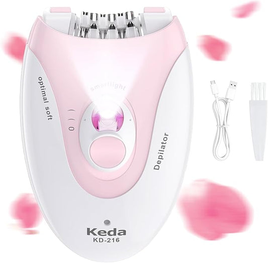 Smooth Glide Epilators Hair Removal for Women, 2 Speed Hair Removal Device with LED Light, Portable Rechargeable Face Epilator, Epilator for Women Face, Bikini, Arm, Legs, Armpits-Velvo Beauty