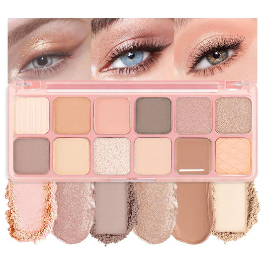AMY'S DIARY 12Color Light Pink Purple Eyeshadow Palette, Long-Lasting, and Highly Pigmented. Elevate Your Eye Makeup– Unleash Your Unique Style (05#)-Velvo Beauty