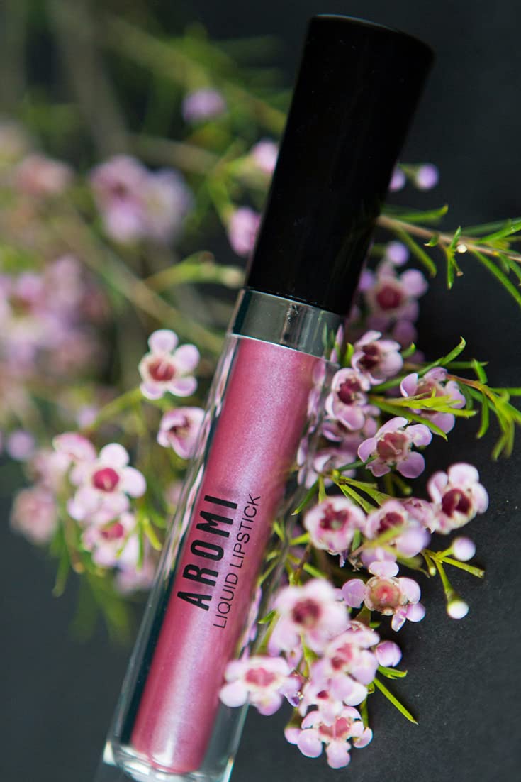 Aromi Sugared Mauve Metallic Liquid Lipstick, Purple Pink Lip Color with Shimmery Finish, Raspberry Mulberry Lipstick, Long-Lasting, Smudge Proof (Sugared Mauve)-Velvo Beauty
