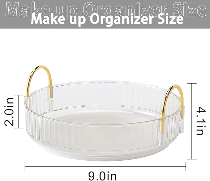 Rotating Makeup Organizer for Vanity, High-Capacity Skincare Clear Make Up Storage Perfume Organizers Cosmetic Dresser Organizer Countertop 360 Spinning (Clear, 1 Tier)-Velvo Beauty