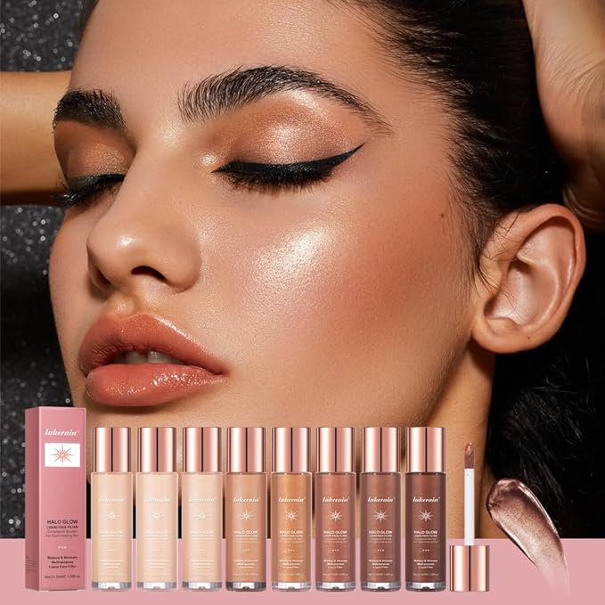 Halo Glow Liquid Face Filter, Complexion Booster For A Glowing, Soft-Focus Look, Infused With Hyaluronic Acid, Vegan & Cruelty-Free 1.06 OZ/31.5ml -08-Velvo Beauty