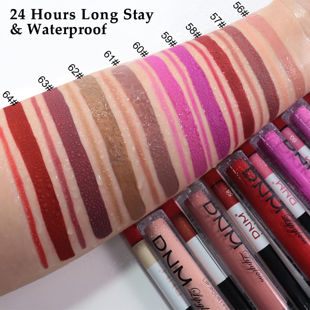evpct 2Pcs Vivid Red Matte Lip Liner and Lipstick Combo Set for Women, Red Lip Combo Set Liquid Lips Stick Gloss and Lipliner Stain Set Long Lasting Waterproof, Lips Makeup 24 Hours labiales originale-Velvo Beauty