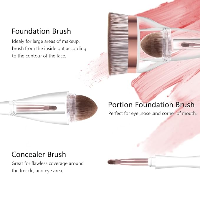 Makeup Brushes, Daubigny Perfect 3IN1 Makeup Brush for Face Blush Liquid Powder Foundation Brush for Blending Liquid, Cream or Flawless Powder Cosmetics with Great Gift Case-Velvo Beauty