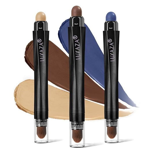 3PCS Eyeshadow Stick,Pro Longwear Matte Eye Shadow Sticks Pencil Crayon-Denim-Velvo Beauty